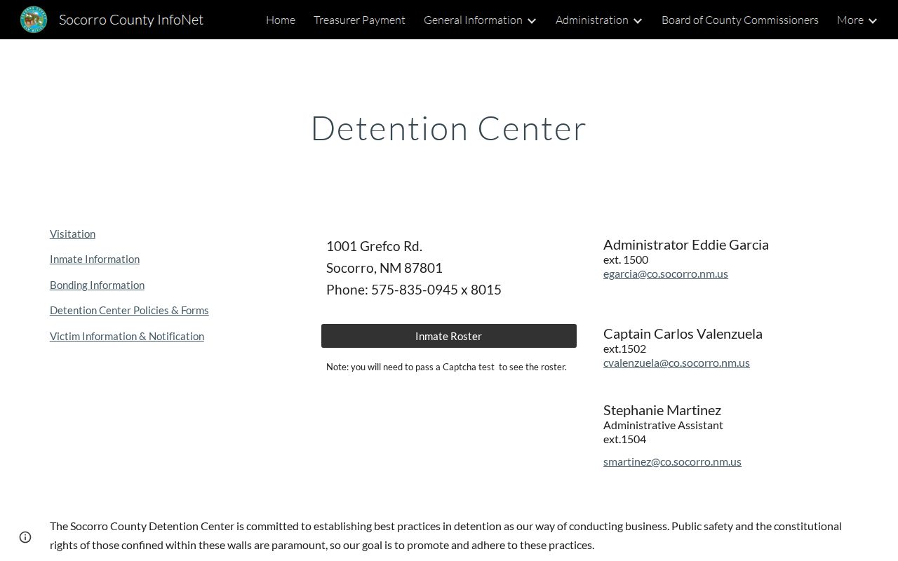 Socorro County Detention Center booking-record and roster source page