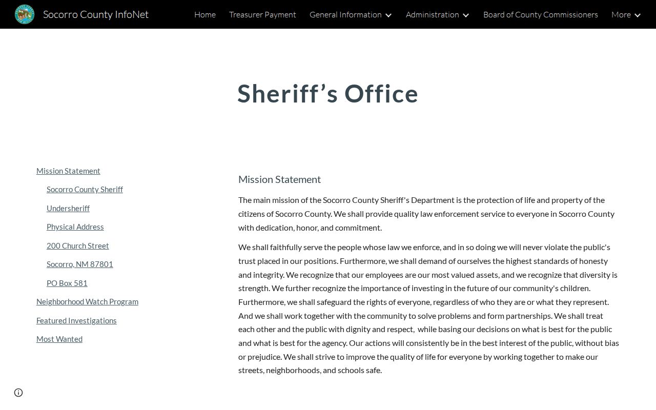 Socorro County Sheriff’s Office wanted-record source page